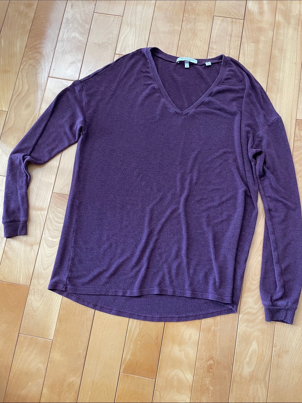 M.   Bella Luxx   Cozy Deep Plum V-Neck Sweater